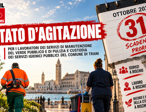 Appalti verde pubblico e bagni a Trani, Filcams Cgil Bat e Fisascat Cisl proclamano lo stato d’aagitazione: “A rischio il futuro dei lavoratori”